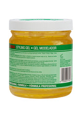 Back view of Clubman Pinaud Super Hold Styling Gel, highlighting its non-sticky, flake-free formula.